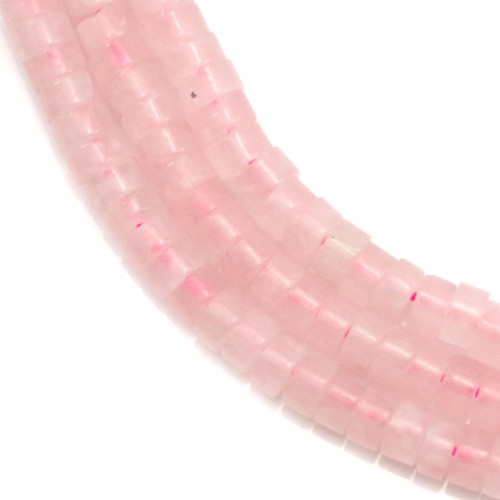 Quarzo rosa, forma rotonda Heishi, 2x4,5 mm x 39 cm