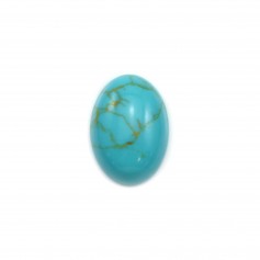 Reconstituted turquoise cabochon, 10x14mm x 2pcs