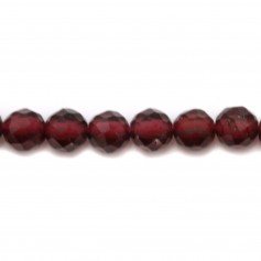 Garnet faceted round beads 3mm x 10pcs