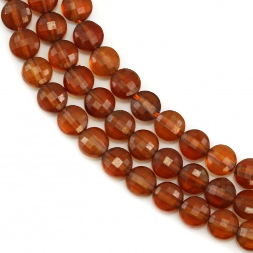 Hessonite faceted rondelle 4.5x5mm x 36cm