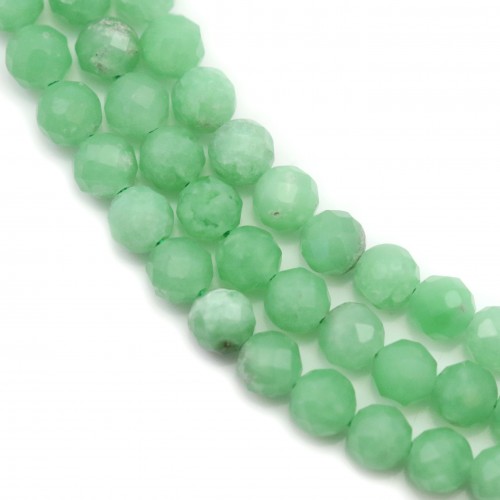 Green Angelite round faceted 4mm x 39cm