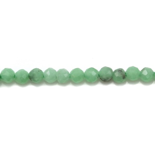 Green Angelite round faceted 2mm x 40cm