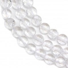 Rock Crystal Round Flat Faceted 8mm x 40cm