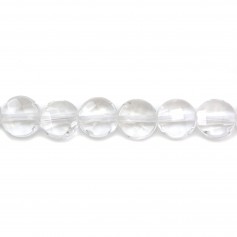 Rock Crystal Round Flat Faceted 10mm x 40cm