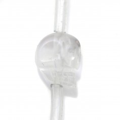 Cristal de roche tête de mort 10mm x 40cm (10pcs )