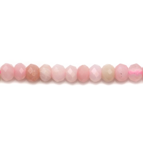 Opale rose, en forme de rondelle facetté, 2 * 3mm, qualité B x 10pcs