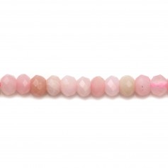 Opale rosa, forma rotonda sfaccettata, 2 * 3 mm, qualità B x 10 pz