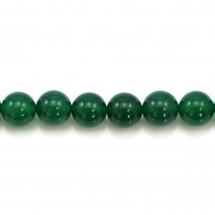 Agata verde, rotonda, 14 mm x 40 cm