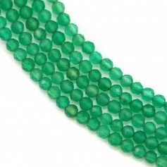 Green agate faceted round beads 2mm x 39cm