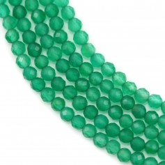 Round faceted green agate 3mm x 40cm