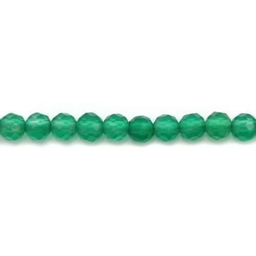 Green Agate round facet 3mm x 20 pcs