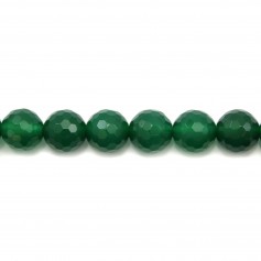 Green Agate round facet 12mm x 40cm