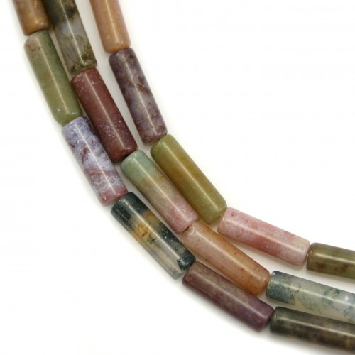 Indian agate tube 4*13mm x 40cm
