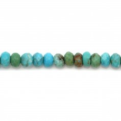 Natural turquoise in the shape of a faceted roundel 3x4mm x 10pcs