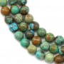 Round turquoise beads on thread 8mm x 40cm