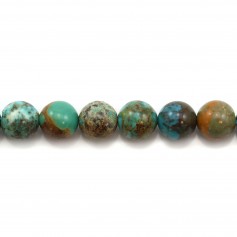 Round turquoise beads on thread 8mm x 40cm