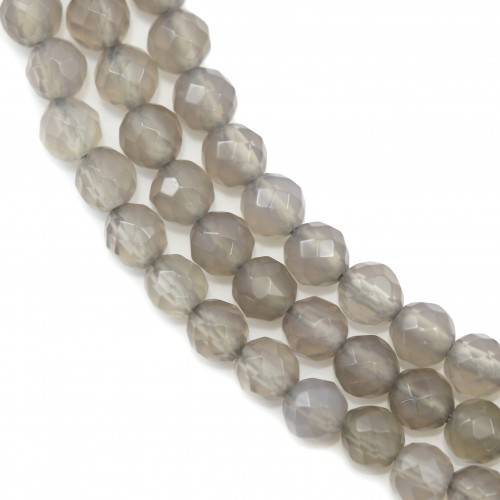 10 perles rondes en agate ton violet de 8 mm-vtp111 