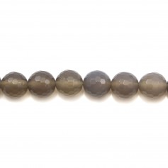 Grey Agate Round faceted 10mm x 6pcs 