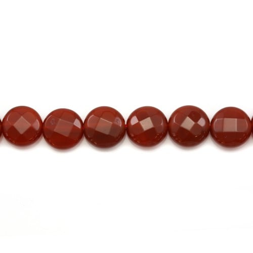 Red agate faceted rectangle 8*12mm x 40cm
