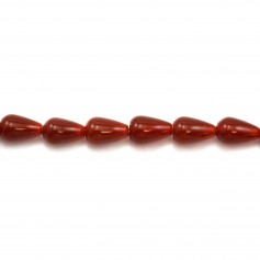 Red agate drop 8x12mm x 40cm