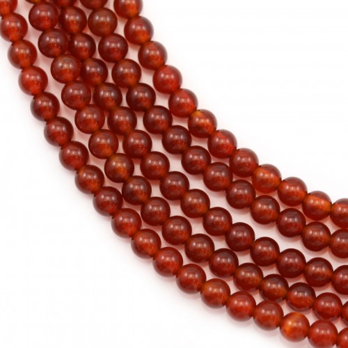 Agate rouge ronde 4mm x 40cm