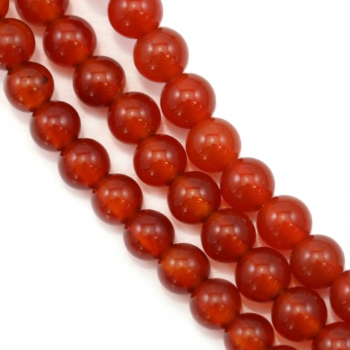 Agata, rossa, rotonda, 4 mm x 40 cm