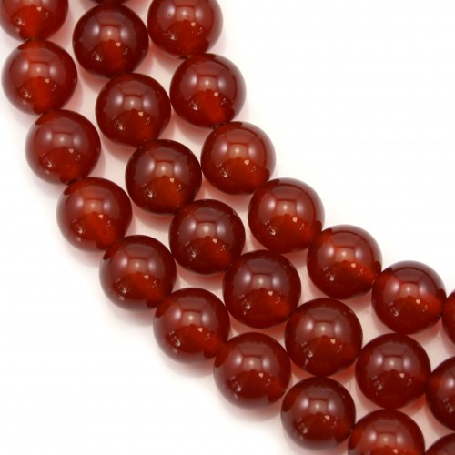 Agata, rossa, rotonda, 10 mm x 40 cm