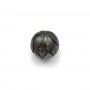 Perla cultivada de Tahití, redonda tallada, 11-12mm x 1pc