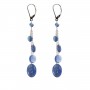 Earrings : kyanite & dormeuse and chaine silver 925 x 2pcs