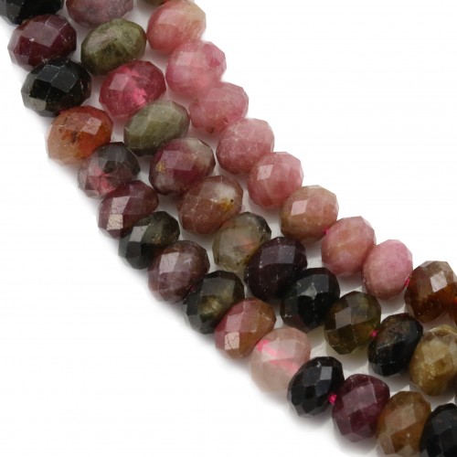 Tourmaline Faceted Roundel 4*6mm x 40cm