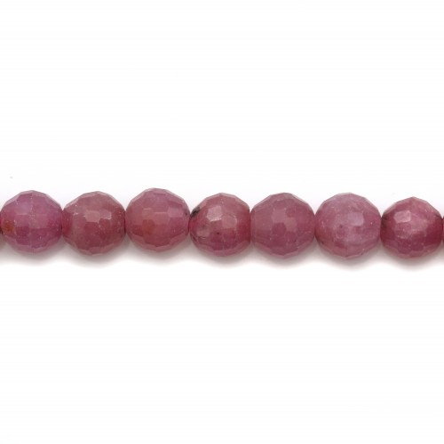 Ruby Round faceted 4mm x 6pcs