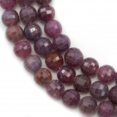 Red ruby, in the shape of round faceted, 8mm x 40cm