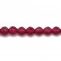 Round faceted synthetic ruby 3mm x 40cm