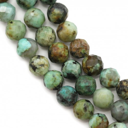 Round faceted African turquoise 4mm x 39cm
