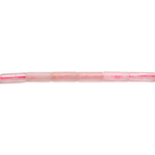 Pink quartz tube 4*13mm x 10 pcs.