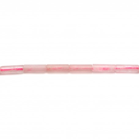 Pink quartz tube 4x13mm x 10 pcs.