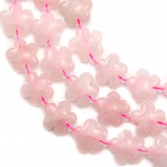 Rose quartz flower beads on thread 20mm x 40cm