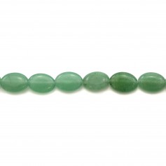 Green aventurine, in oval shaped, 6x8mm x 5pcs