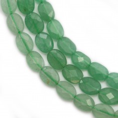 Green aventurine, in faceted oval shaped, 6x8mm x 39cm
