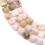 Opal pink faceted square shape 8mm x 39cm