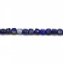 Lapis lazuli, de forme cube facetté, 5 mm x 40cm