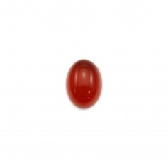 Red oval agate cabochon 5x7mm x 4pcs