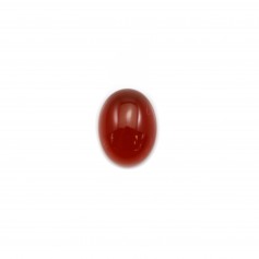 Cabochon agate rouge, de forme ovale 6x8mm x 4pcs