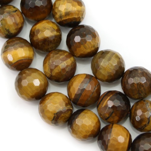 Yellow Tiger Eye Faceted Round 18mm x 40cm