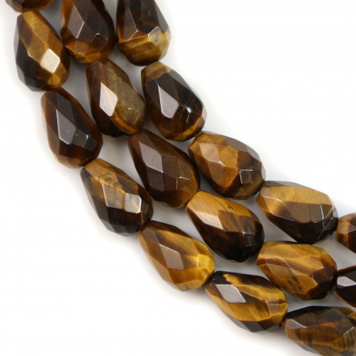Yellow tiger eye faceted oval 10*14mm x 40cm