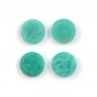 Blue cabochon of amazonite, in round shape, 8mm x 4 pcs