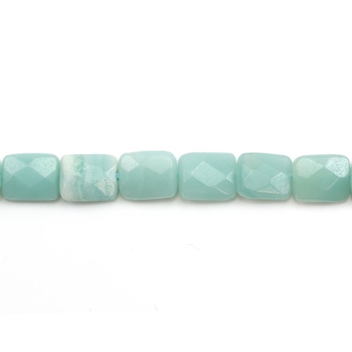 Amazonite faceted rectangle 8x10mm x 5pcs