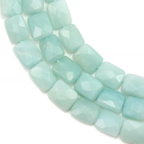 Amazonite faceted rectangle 8x10mm x 40cm