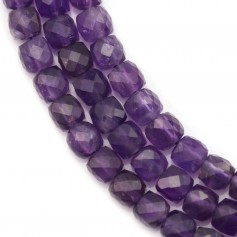 Amethyst, in the shape of a faceted cube, 4.5-5mm x 39cm