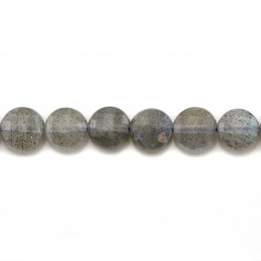 Labradorite, in the shape of round flat faceted, 6mm x 6pcs